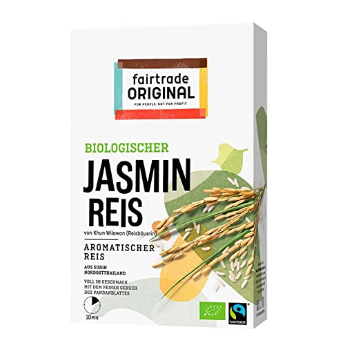 fairtrade ORIGINAL Bio Jasmin Reis | 400g fairtrade Jasmine Rice organic aus Thailand | loser Bio Jasminreis mit dem Duft des Pandanblattes | weißer Reis fairtrade ORIGINAL Bio Jasmin Reis | 400g fairtrade Jasmine Rice organic aus Thailand | loser Bio Jasminreis mit dem Duft des Pandanblattes | weißer Reis von fairtrade ORIGINAL