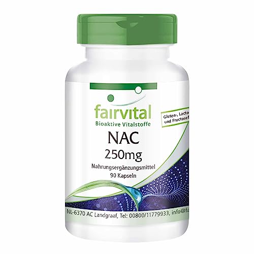 Fairvital | NAC 250mg - 90 Kapseln - N-Acetyl-Cystein - Aminosäure von fairvital
