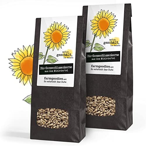 2 x Farmgoodies Bio-Sonnenblumenkerne geschält 500g,naturbelassen, garantiert Herkunft Österreich, nussiges Aroma, durchgehend gekühlt bis Auslieferung von farmgoodies