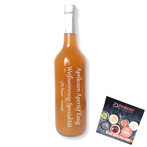 Aprikosen Aperitif Weißweinessig | 3% Säure | Spezialität | 1000ml | Nachfüllflasche Aprikosen Aperitif Weißweinessig | 3% Säure | Spezialität | 1000ml | Nachfüllflasche von fd feinkost discount