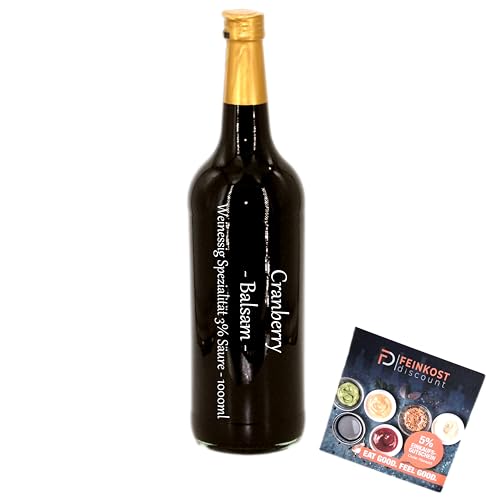 Cranberry Balsam | 3% Säure | 1 Liter | Essigzubereitung | Weinessig-Spezialität mit Rezeptheft Cranberry Balsam | 3% Säure | 1 Liter | Essigzubereitung | Weinessig-Spezialität mit Rezeptheft von fd feinkost discount
