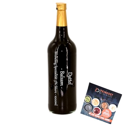 Dattel Balsam | 3% Säure | Essigzubereitung | 1000ml Essig Flasche mit Rezeptheft Dattel Balsam | 3% Säure | Essigzubereitung | 1000ml Essig Flasche mit Rezeptheft von fd feinkost discount