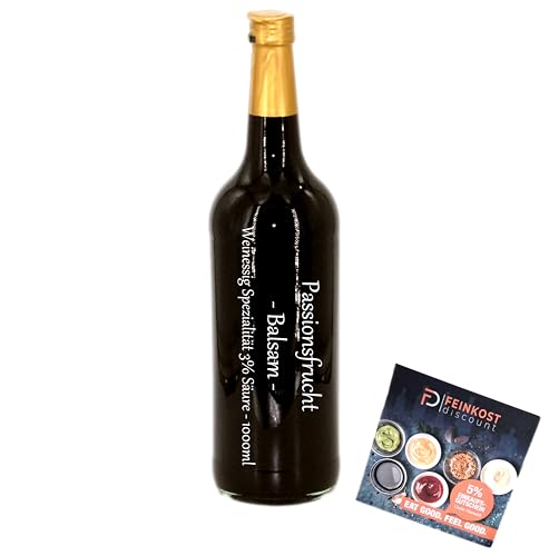 Passionsfrucht Balsam | 3% Säure | 1 Liter | Essigzubereitung | Weinessig-Spezialität mit Rezeptheft Passionsfrucht Balsam | 3% Säure | 1 Liter | Essigzubereitung | Weinessig-Spezialität mit Rezeptheft von fd feinkost discount