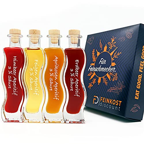 PremiumBOX Geschenkset & Probierset | 4 x 100ml Essig | Mann und Frau | Erdbeer Essig - Aprikosen Essig - Feigen Essig - Himbeer Essig | Feinkost Set PremiumBOX Geschenkset & Probierset | 4 x 100ml Essig | Mann und Frau | Erdbeer Essig - Aprikosen Essig - Feigen Essig - Himbeer Essig | Feinkost Set von fd feinkost discount