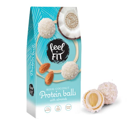 Feel FIT Protein Kokos-Pralinen mit Mandeln, 6 Packungen á 63 g, ohne Zuckerzusatz von feel fit