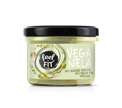 Feel FIT VEGANELA 45% Pistazie, natürliche und vegane Pistaziencreme ohne Zuckerzusatz und ohne Palmöl, 200 g von feel fit