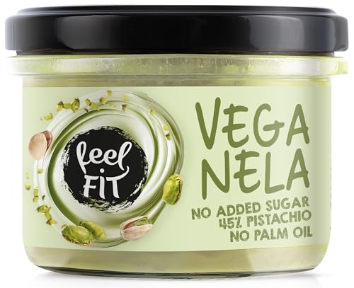 Feel FIT VEGANELA 45% Pistazie, natürliche und vegane Pistaziencreme ohne Zuckerzusatz und ohne Palmöl, 200 g von feel fit