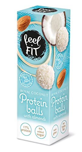 Feel FIT Zuckerfreie Kokos-Pralinen mit Mandeln, 12 Packungen á 27 g, ohne Zuckerzusatz von feel fit