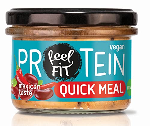 feel fit Protein Quick Meal nach Mexikanischer Art, veganer proteinreicher Snack, verzehrfertig aus dem Glas, 3-er Pack (3 x 185 g) von feel fit