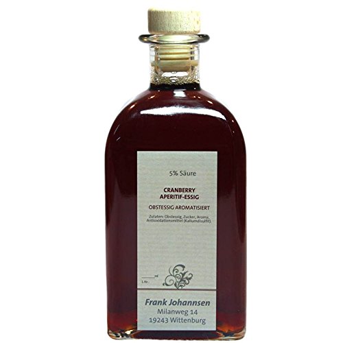 Cranberry Aperitif Essig 500ml | 5% Säure | Obstessig | aromatisiert von feinkostdiscount24
