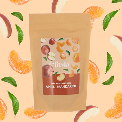 fitvia Früchtetee - 100g loser Tee, bis zu 34 Tassen voller Genuss (Mandarine-Apfel) von fitvia