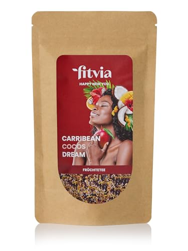 fitvia Früchtetee "Carribean Cocos Dream": loser Tee, Früchtetee Mango-Kokos - echte Fruchtstücke, ohne Zuckerzusatz, 100g von fitvia