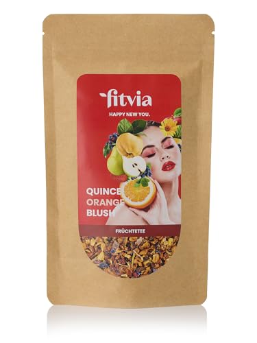 fitvia Früchtetee "Quince Orange Blush": loser Tee, Orangenblüten, Ringelblumen, Quitte & Orangenschalen - echte Fruchtstücke, ohne Zuckerzusatz, 100g von fitvia