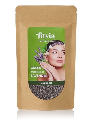 fitvia Grüner Tee "Green Vanilla Lavender": loser Tee, Lavendel-Vanille - echte Fruchtstücke, ohne Zuckerzusatz, 100g fitvia Grüner Tee "Green Vanilla Lavender": loser Tee, Lavendel-Vanille - echte Fruchtstücke, ohne Zuckerzusatz, 100g von fitvia