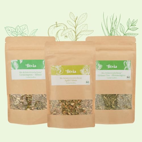 fitvia Premium-Bio Teeset, loser Tee I Kräutertee I Natürliche Süße I höchsten Reinheits- und Qualität-Standards (Energie-Set) von fitvia