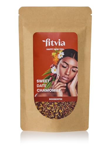 fitvia Rooibostee "Sweet Date Chamomile": loser Tee, Dattel-Kamille - echte Fruchtstücke, ohne Zuckerzusatz, 100g von fitvia