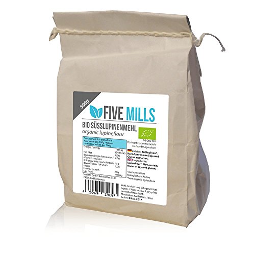 BIO Süßlupinenmehl 1x500g; ideal zum Backen oder zum Ersetzen von Eiweißpulver; enthält 40g Eiweiß auf 100g; Pefekt zum veganen oder vegetarischen Muskelaufbau und Muskelerhalt BIO Süßlupinenmehl 1x500g; ideal zum Backen oder zum Ersetzen von Eiweißpulver; enthält 40g Eiweiß auf 100g; Pefekt zum veganen oder vegetarischen Muskelaufbau und Muskelerhalt von five mills