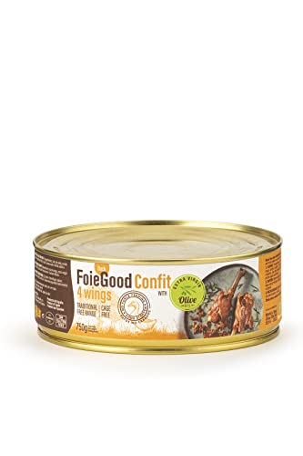 Foie Good, 4 Entenflügel Entenconfit, Geeignet als Vorspeise, Keine Zwangsfütterung, 750 g von foiegood