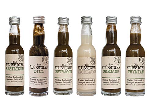 Northern greens ”Flüssige Bio Kräuter” Set 1/6 x 40ml, bestehend aus Knoblauch, Oregano, Basilikum, Thymian, Estragon, Dill Northern greens ”Flüssige Bio Kräuter” Set 1/6 x 40ml, bestehend aus Knoblauch, Oregano, Basilikum, Thymian, Estragon, Dill von foodie & friends