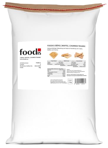 foodis Französische Backmischung - Vielseitige Großpackung für Crêpes, Waffeln & Churros 1 x 5 kg von foodis
