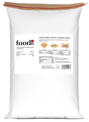 Premium Backmischung 5Kg- Vielseitig für Crêpes, Waffeln & Churros – Einfach & Gelingsicher – Perfekt für Zuhause, Gastronomie & Events – Lecker & vielseitig Premium Backmischung 5Kg- Vielseitig für Crêpes, Waffeln & Churros – Einfach & Gelingsicher – Perfekt für Zuhause, Gastronomie & Events – Lecker & vielseitig von foodis