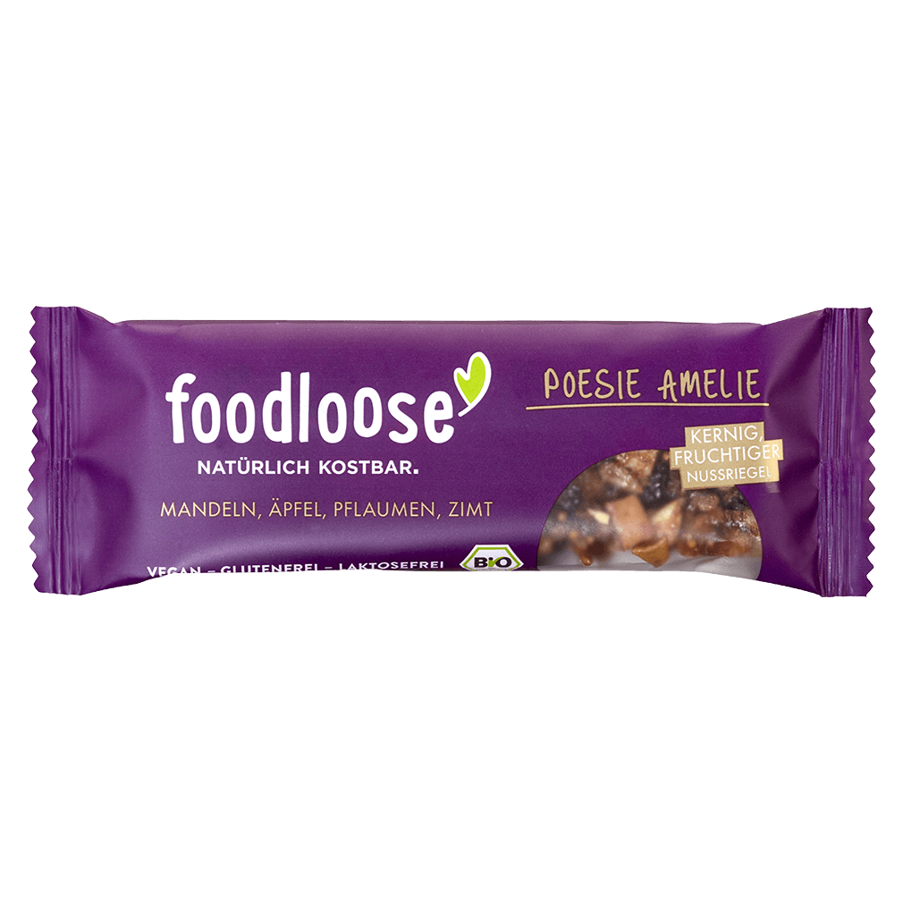 Bio Nussriegel Poesie Amelie von foodloose