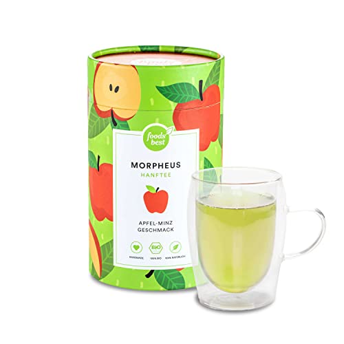 foodsbest | 100% Bio Vegan Tee | Bio-Hanftee mit Apfel-Minze | 100% natürliche Zutaten - Handgemischter Tee aus DE, Größe:125 g von foodsbest