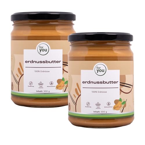 for you Erdnussbutter creamy Doppelpack 2x500g aus 100% naturbelassenen Erdnüssen - Natürliche Proteinquelle & ballaststoffreich - Ohne Palmöl, Zucker oder sonstige Zusatzstoffe for you Erdnussbutter creamy Doppelpack 2x500g aus 100% naturbelassenen Erdnüssen - Natürliche Proteinquelle & ballaststoffreich - Ohne Palmöl, Zucker oder sonstige Zusatzstoffe von for you