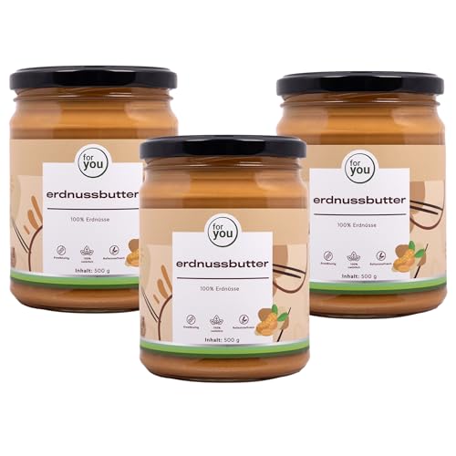 for you Erdnussbutter creamy Dreierpack 3x500g aus 100% naturbelassenen Erdnüssen - Natürliche Proteinquelle & ballaststoffreich - Ohne Palmöl, Zucker oder sonstige Zusatzstoffe for you Erdnussbutter creamy Dreierpack 3x500g aus 100% naturbelassenen Erdnüssen - Natürliche Proteinquelle & ballaststoffreich - Ohne Palmöl, Zucker oder sonstige Zusatzstoffe von for you