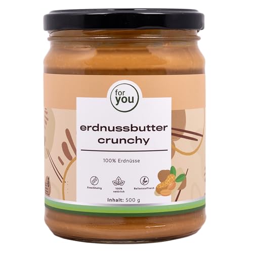 for you erdnussbutter crunchy 500g aus 100% naturbelassenen Erdnüssen - Natürliche Proteinquelle & ballaststoffreich - Ohne Palmöl, Zucker oder sonstige Zusatzstoffe for you erdnussbutter crunchy 500g aus 100% naturbelassenen Erdnüssen - Natürliche Proteinquelle & ballaststoffreich - Ohne Palmöl, Zucker oder sonstige Zusatzstoffe von for you