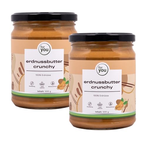 for you erdnussbutter crunchy Doppelpack 2x500g aus 100% naturbelassenen Erdnüssen - Natürliche Proteinquelle & ballaststoffreich - Ohne Palmöl, Zucker oder sonstige Zusatzstoffe for you erdnussbutter crunchy Doppelpack 2x500g aus 100% naturbelassenen Erdnüssen - Natürliche Proteinquelle & ballaststoffreich - Ohne Palmöl, Zucker oder sonstige Zusatzstoffe von for you
