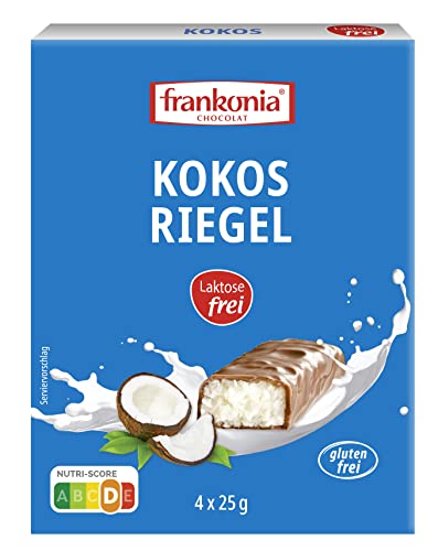 frankonia CHOCOLAT Kokos Riegel laktosefrei & glutenfrei, 25g (4er Pack) von frankonia CHOCOLAT