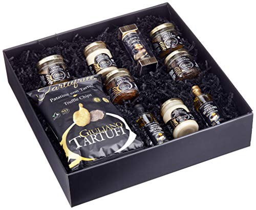 Delikatessen-Geschenkset mit Trüffel "Trüffel ohne Ende" | Trüffelchips, 6 verschiedene Trüffelsaucen, Trüffelpulver und 2 Trüffelöle Delikatessen-Geschenkset mit Trüffel "Trüffel ohne Ende" | Trüffelchips, 6 verschiedene Trüffelsaucen, Trüffelpulver und 2 Trüffelöle von freund