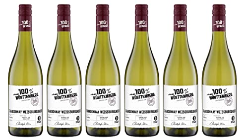 6x 0,75l - "für mich 100% Württemberg" - Chardonnay & Weißburgunder - Qualitätswein Württemberg- Deutschland - Weißwein trocken von "für mich 100% Genuss"