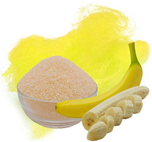 Zuckerwatte Zucker mit Geschmack Banane Gelb farbiger Aromazucker 100g für die Zuckerwattemaschine von gaumenshop