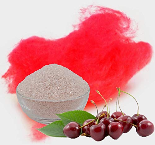 Zuckerwatte Zucker mit Geschmack Kirsche Rot farbiger Aromazucker 100g für die Zuckerwattemaschine von gaumenshop