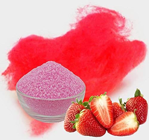 Zuckerwatte Zucker mit Geschmack Erdbeer Rot farbiger Aromazucker 1kg für die Zuckerwattemaschine von gaumenshop