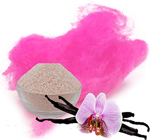 Zuckerwatte Zucker mit Geschmack Vanille Pink farbiger Aromazucker 1kg für die Zuckerwattemaschine von gaumenshop