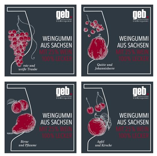 geb Sächsischer ElbWeingummi mit 25% Wein - Quartett 4 x 200g von geb . Sächsischer ElbWeingummi