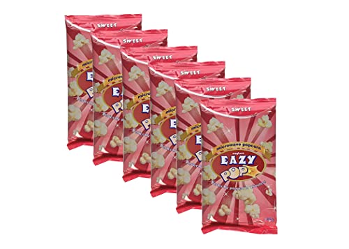 Eazy Pop Instant Popcorn-Geschmack, 85 g, 6 Stück, ideal zum Snacken, für die Mikrowelle und Popcorn in wenigen Minuten von gemeric