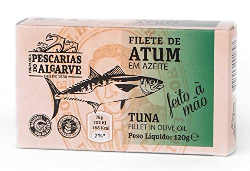 Companhia de Pescarias do Algarve - Handgeschnittene Thunfischfilets in Olivenöl - 5er Pack (5 x 120 gr) von generic