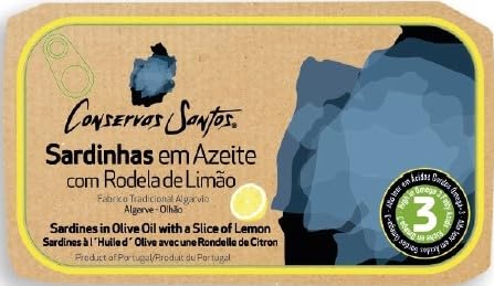Conservas Santos, Algarve Portugal - Gourmet ganze Sardinen mit einer Zitronenscheibe - 5er Pack (5 x 120 gr) von generic