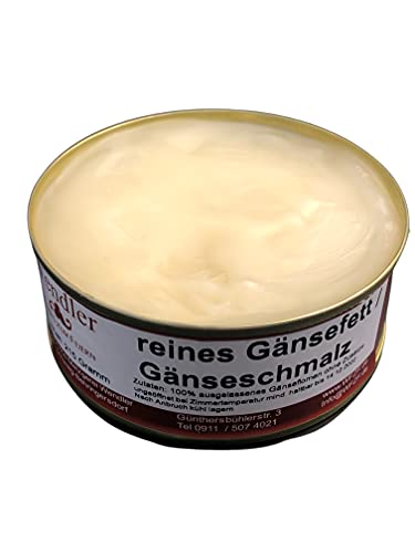 Gänsefett/Gänseschmalz ungewürzt und ohne Zusätze in der Dose hausgemacht (200gr) von VORAGA