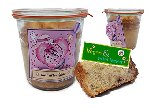 Geburtstag Vanille & Cranberrys-Kuchen (Vegan) im Glas mit 145 Gramm Inhalt im 290 ml Glas von generisch