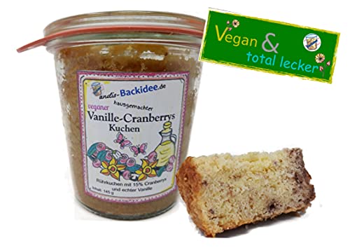 Kuchen im Glas "Vanille & Cranberrys" (Vegan) im Glas mit 145 Gramm Inhalt im 290 ml Glas von generisch