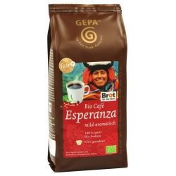 Café Esperanza von lateinamerikanischen Kleinbauern, gemahlen von gepa