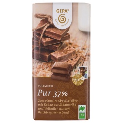 Vollmilchschokolade mit 37% Kakao Vollmilchschokolade mit 37% Kakao von gepa
