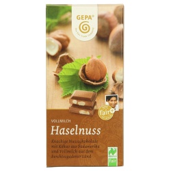 Vollmilchschokolade mit Haselnüssen Vollmilchschokolade mit Haselnüssen von gepa