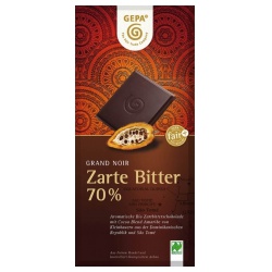 Zartbitterschokolade mit 70% Kakao Zartbitterschokolade mit 70% Kakao von gepa