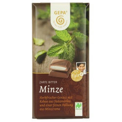 Zartbitterschokolade mit Minze Zartbitterschokolade mit Minze von gepa